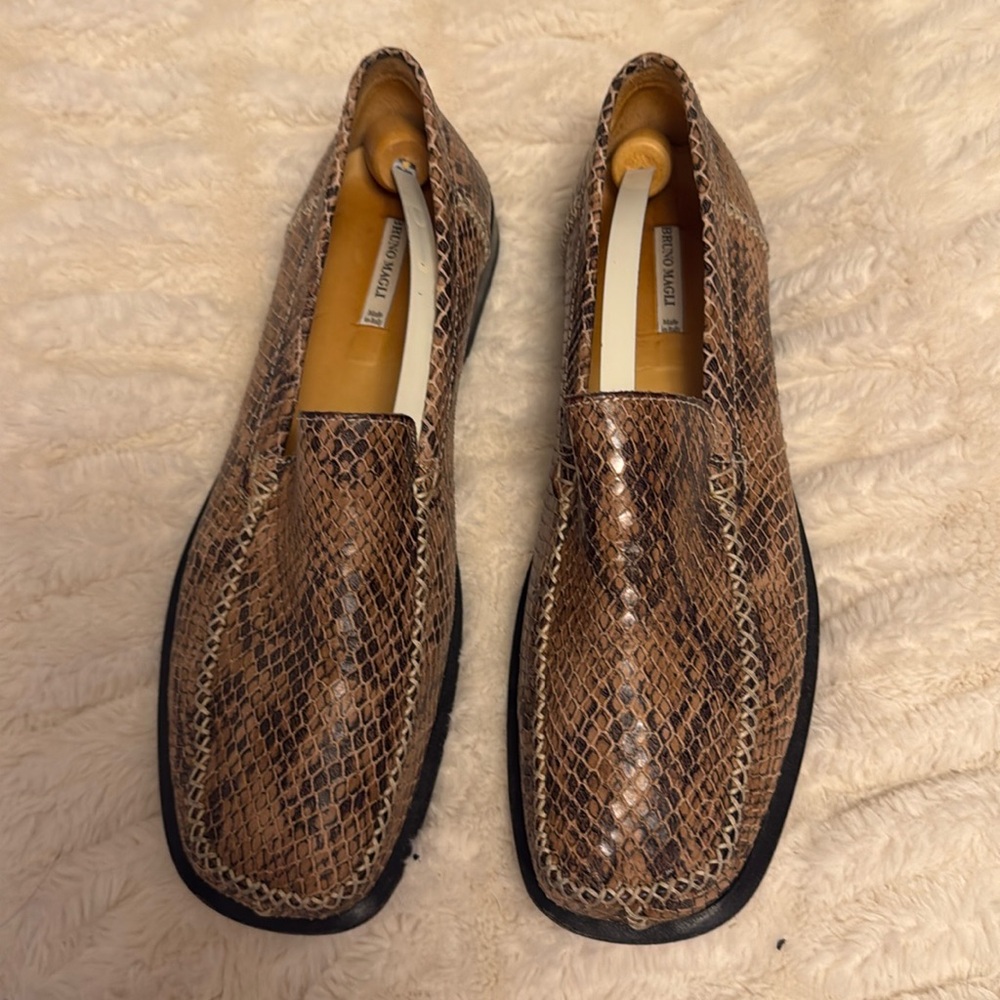 Bruno Magli snakeskin loafers